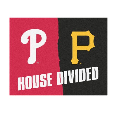 Fan Mats  LLC MLB House Divided - Pirates / Phillies House Divided Rug - 34 in. x 42.5 in. Multi