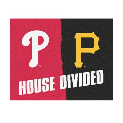 Fan Mats  LLC MLB House Divided Pirates / Phillies House Divided Mat Multi