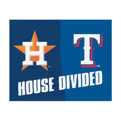 Fan Mats  LLC MLB House Divided - Astros / Rangers House Divided Rug - 34 in. x 42.5 in. Multi