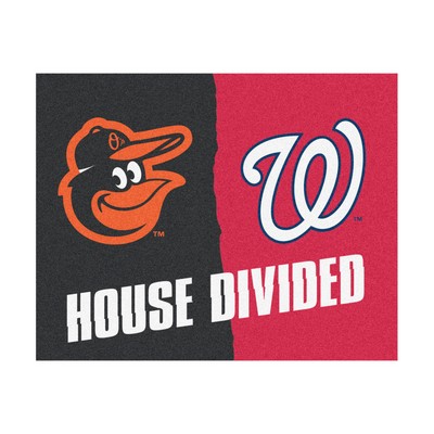 Fan Mats  LLC MLB House Divided - Orioles / Nationals House Divided Rug - 34 in. x 42.5 in. Multi