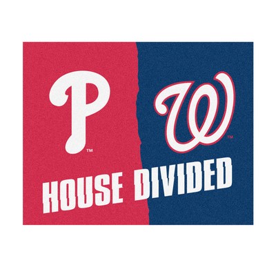 Fan Mats  LLC MLB House Divided - Phillies / Nationals House Divided Rug - 34 in. x 42.5 in. Multi
