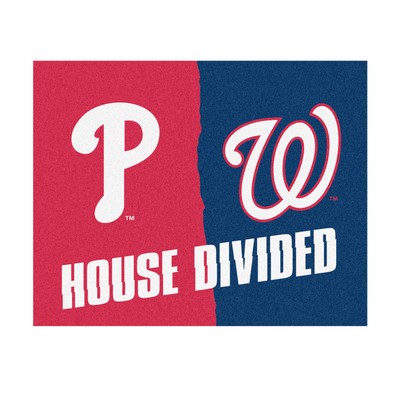 Fan Mats  LLC MLB House Divided Phillies / Nationals House Divided Mat Multi