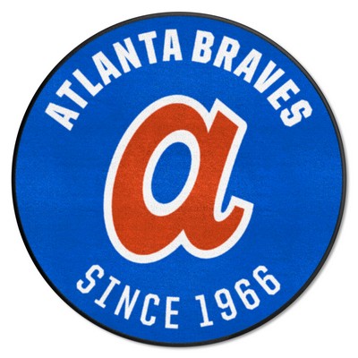Fan Mats  LLC Atlanta Braves Roundel Rug - 27in. Diameter 1974 Retro Logo Blue