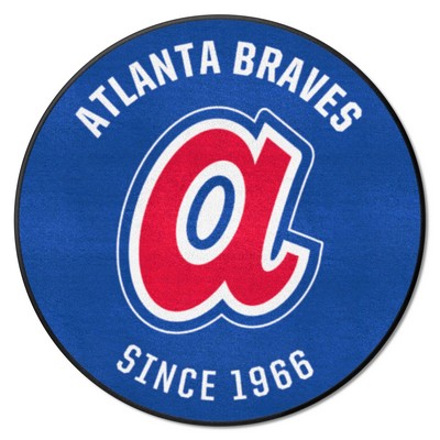 Fan Mats  LLC Atlanta Braves Roundel Mat Retro Blue