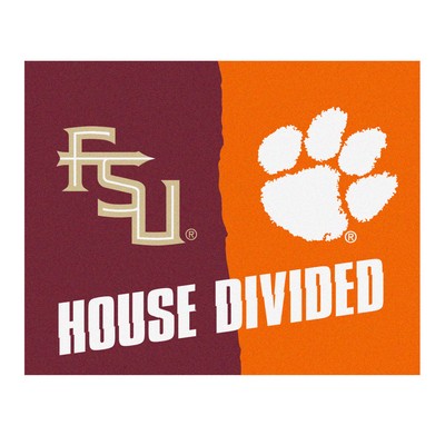 Fan Mats  LLC House Divided - Florida State / Clemson House Divided House Divided Rug - 34 in. x 42.5 in. Multi
