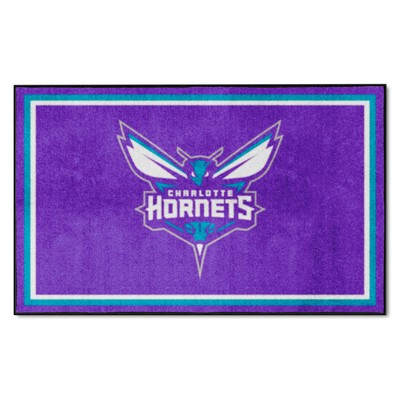 Fan Mats  LLC Charlotte Hornets 4x6 Rug Purple