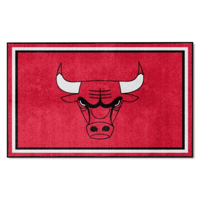 Fan Mats  LLC Chicago Bulls 4ft. x 6ft. Plush Area Rug Red