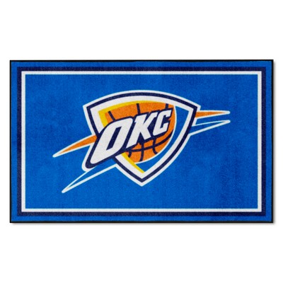 Fan Mats  LLC Oklahoma City Thunder 4ft. x 6ft. Plush Area Rug Blue