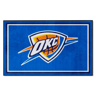 Fan Mats  LLC Oklahoma City Thunder 4x6 Rug Blue
