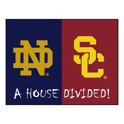 Fan Mats  LLC House Divided - Notre Dame / Southern Cal House Divided House Divided Rug - 34 in. x 42.5 in. Multi