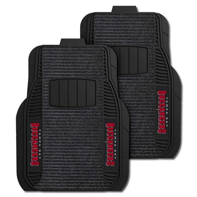 Fan Mats  LLC Tampa Bay Buccaneers 2 Piece Deluxe Car Mat Set Black