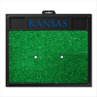 Fan Mats  LLC Kansas Jayhawks Golf Hitting Mat Blue