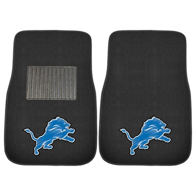 Fan Mats  LLC Detroit Lions Embroidered Car Mat Set - 2 Pieces Black