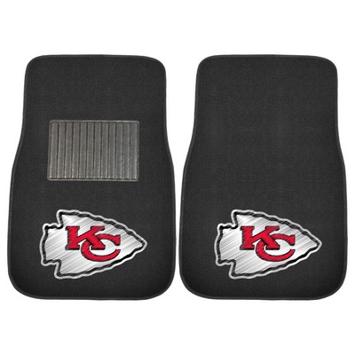 Fan Mats  LLC Kansas City Chiefs Embroidered Car Mat Set - 2 Pieces Black