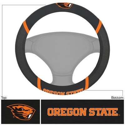 Fan Mats  LLC Oregon State Beavers Embroidered Steering Wheel Cover Black