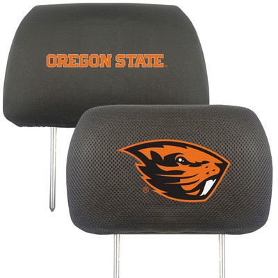 Fan Mats  LLC Oregon State Beavers Embroidered Head Rest Cover Set - 2 Pieces Black