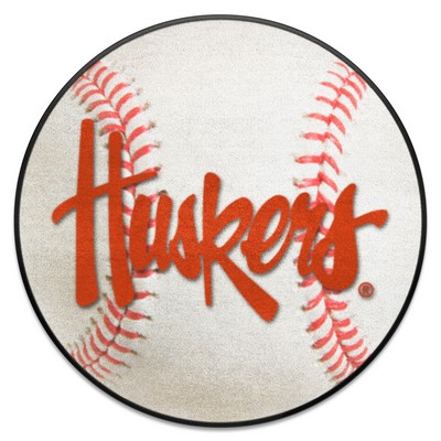 Fan Mats  LLC Nebraska Cornhuskers Baseball Rug - 27in. Diameter, 
