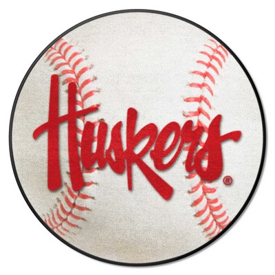 Fan Mats  LLC Nebraska Cornhuskers Baseball Mat White