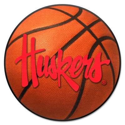 Fan Mats  LLC Nebraska Cornhuskers Basketball Rug - 27in. Diameter, 