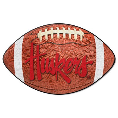 Fan Mats  LLC Nebraska Cornhuskers Football Mat Brown