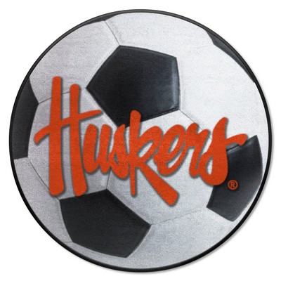 Fan Mats  LLC Nebraska Cornhuskers Soccer Ball Rug - 27in. Diameter, 