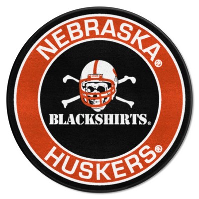 Fan Mats  LLC Nebraska Cornhuskers Roundel Rug - 27in. Diameter, Blackshirts Black