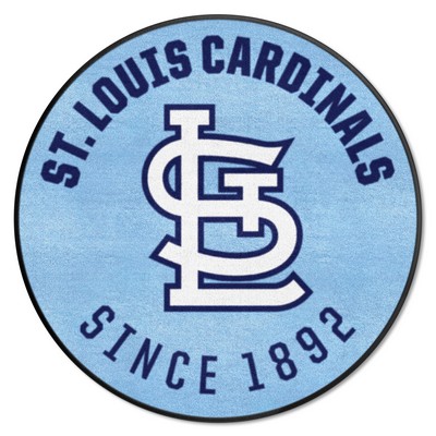 Fan Mats  LLC St. Louis Cardinals Roundel Rug - 27in. Diameter Light Blue