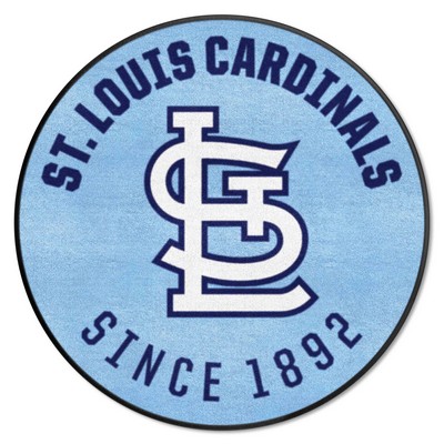 Fan Mats  LLC St. Louis Cardinals Roundel Mat Retro Light Blue