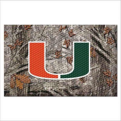 Fan Mats  LLC Miami Hurricanes Camo Scraper Mat Camo