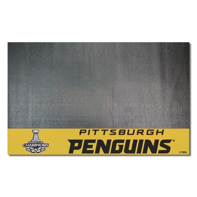 Fan Mats  LLC Pittsburgh Penguins Vinyl Grill Mat - 26in. x 42in., 2016 NHL Stanley Cup Champions Yellow