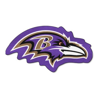 Fan Mats  LLC Baltimore Ravens Mascot Rug Black