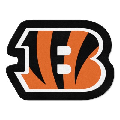 Fan Mats  LLC Cincinnati Bengals Mascot Rug Black