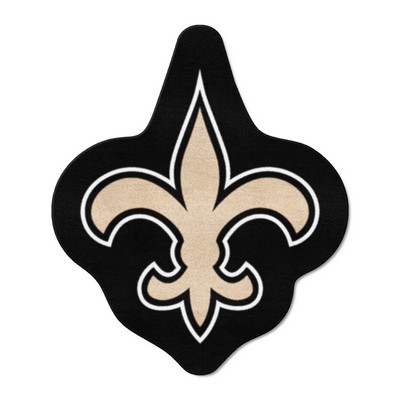 Fan Mats  LLC New Orleans Saints Mascot Rug Black