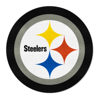 Fan Mats  LLC Pittsburgh Steelers Mascot Rug Black