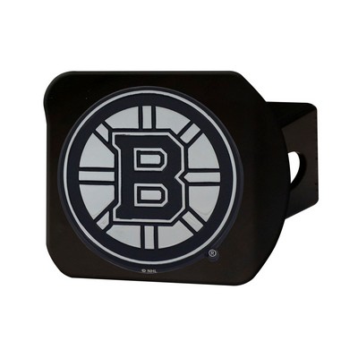 Fan Mats  LLC Boston Bruins Black Metal Hitch Cover with Metal Chrome 3D Emblem Black