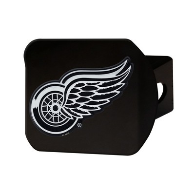 Fan Mats  LLC Detroit Red Wings Black Metal Hitch Cover with Metal Chrome 3D Emblem Red