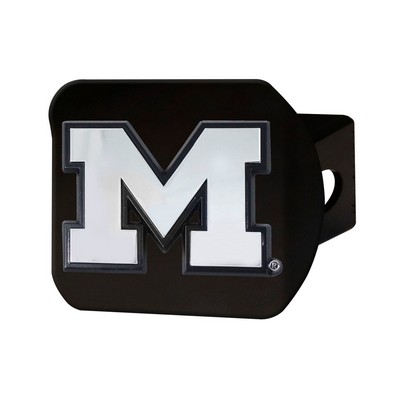 Fan Mats  LLC Michigan Wolverines Black Metal Hitch Cover with Metal Chrome 3D Emblem Blue