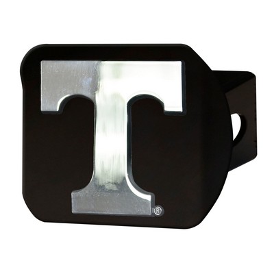 Fan Mats  LLC Tennessee Volunteers Black Metal Hitch Cover with Metal Chrome 3D Emblem Chrome