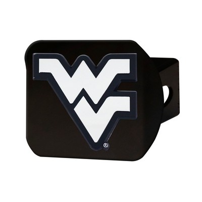 Fan Mats  LLC West Virginia Mountaineers Black Metal Hitch Cover with Metal Chrome 3D Emblem Navy