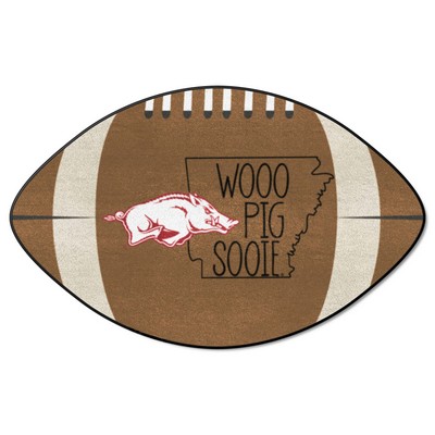 Fan Mats  LLC Arkansas Razorbacks Southern Style Football Rug - 20.5in. x 32.5in. Brown