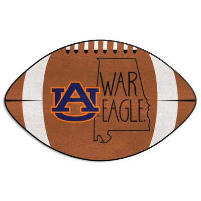 Fan Mats  LLC Auburn Tigers Southern Style Football Rug - 20.5in. x 32.5in. Brown