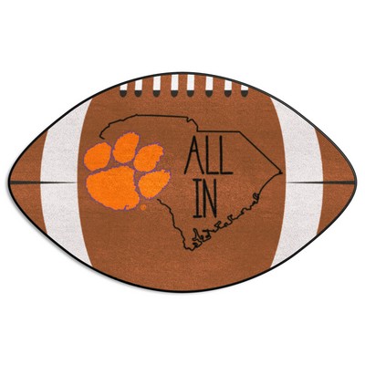 Fan Mats  LLC Clemson Tigers Southern Style Football Rug - 20.5in. x 32.5in. Brown