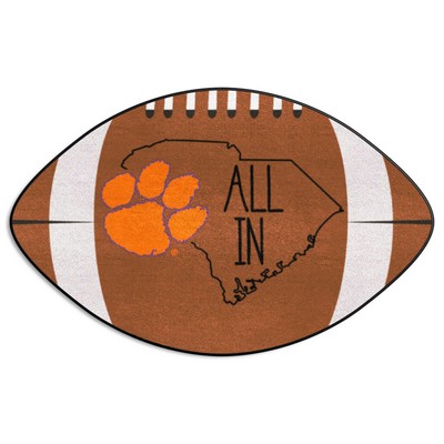 Fan Mats  LLC Clemson Tigers Football Mat Southern Style Brown