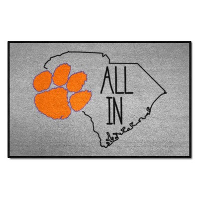 Fan Mats  LLC Clemson Tigers Southern Style Starter Mat Accent Rug - 19in. x 30in. Gray