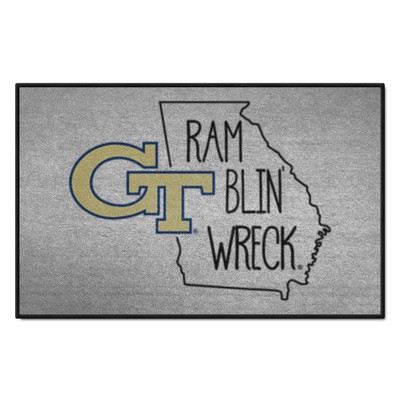 Fan Mats  LLC Georgia Tech Yellow Jackets Southern Style Starter Mat Accent Rug - 19in. x 30in. Gray