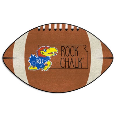 Fan Mats  LLC Kansas Jayhawks Southern Style Football Rug - 20.5in. x 32.5in. Brown