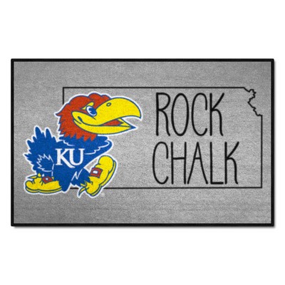 Fan Mats  LLC Kansas Jayhawks Southern Style Starter Mat Accent Rug - 19in. x 30in. Gray