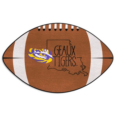 Fan Mats  LLC LSU Tigers Southern Style Football Rug - 20.5in. x 32.5in. Brown