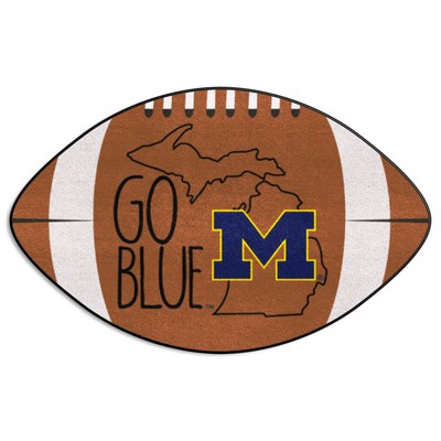 Fan Mats  LLC Michigan Wolverines Southern Style Football Rug - 20.5in. x 32.5in. Brown