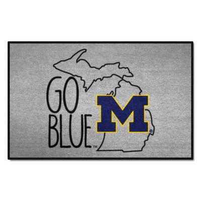 Fan Mats  LLC Michigan Wolverines Southern Style Starter Mat Accent Rug - 19in. x 30in. Gray
